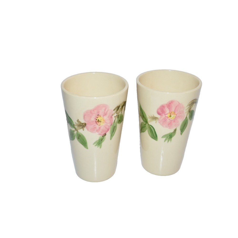 Franciscan Desert Rose Tumblers 10 oz Ceramic Iced Tea Drinking Glass set of 2